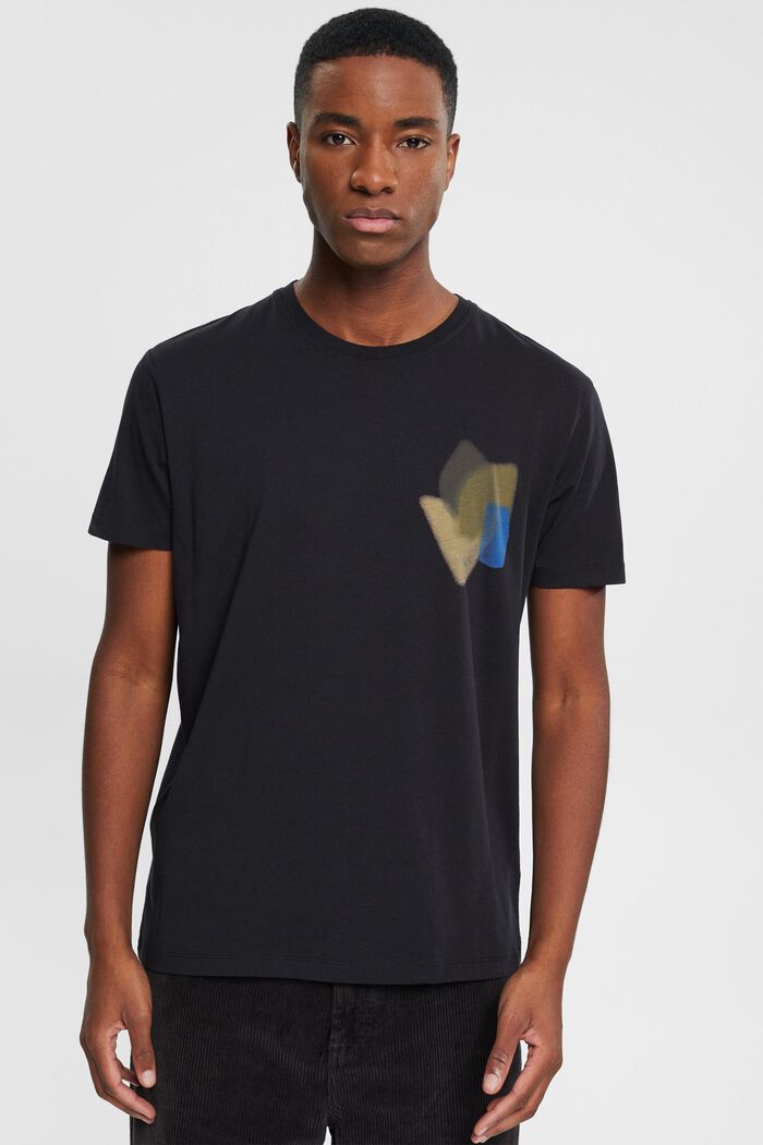 T-paita, jonka rinnan kohdalla painatus, BLACK, detail image number 0