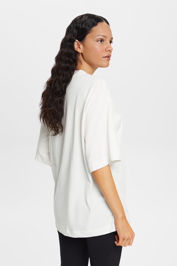 Puuvillainen oversized-t-paita, OFF WHITE, detail image number 4