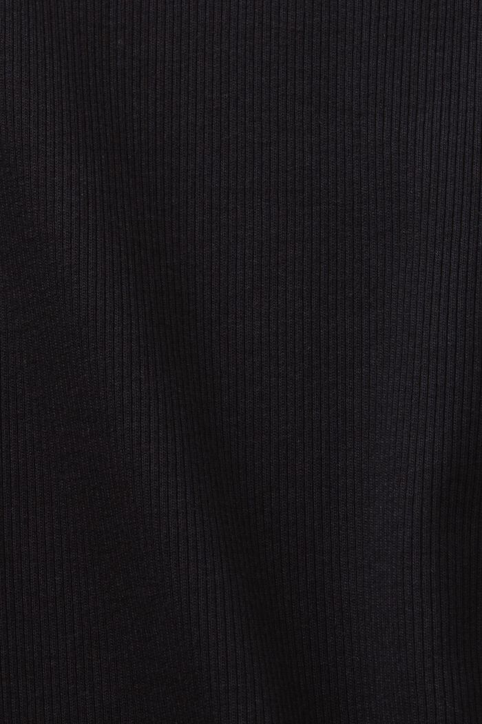 T-paita pyöreällä pääntiellä puuvillajerseytä, BLACK, detail image number 5