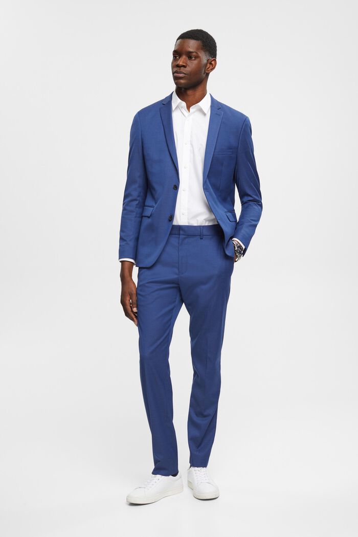 Slim fit -malliset puvunhousut, BLUE, detail image number 1