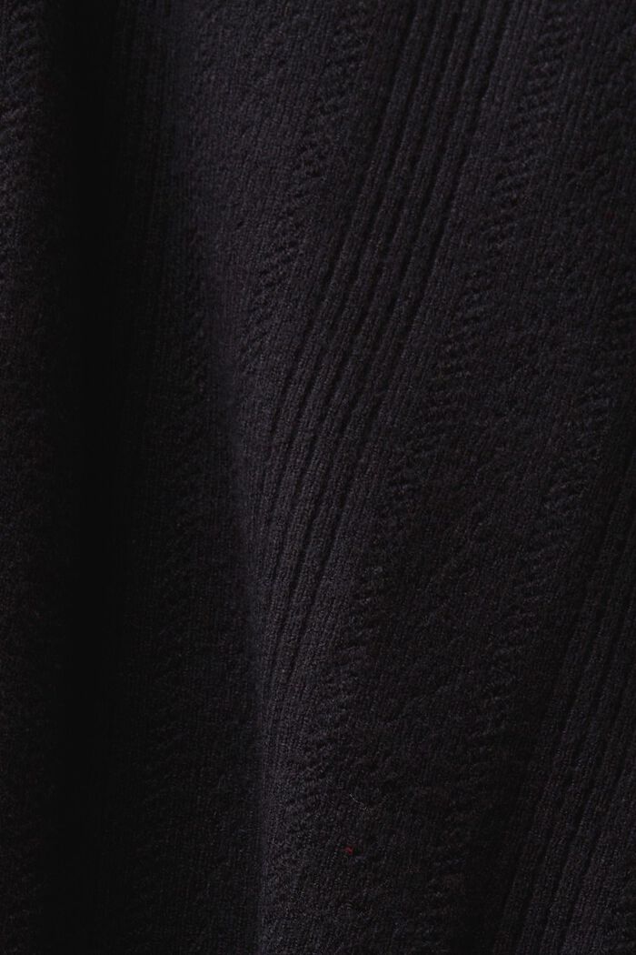 Pointelle-neuletakki, BLACK, detail image number 6