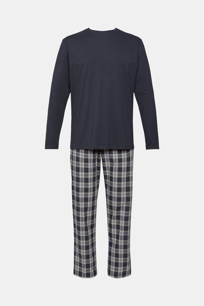 Pyjama, jossa ruudulliset housut, NAVY, detail image number 6