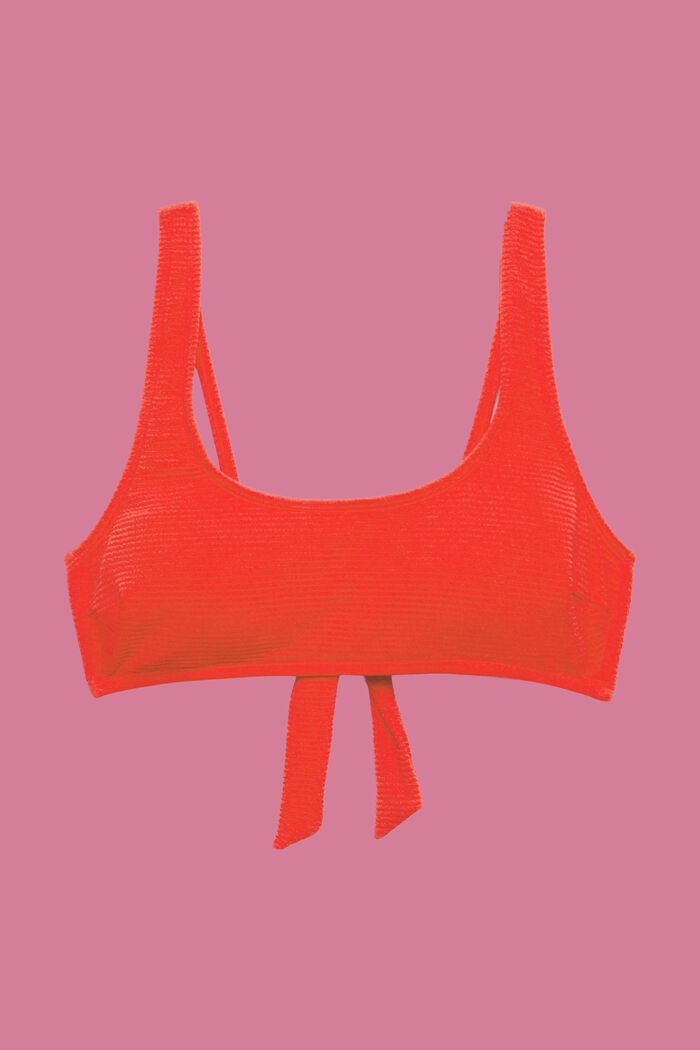 Kohopintainen ja croptop-tyylinen, topattu bikiniyläosa, RED, detail image number 4