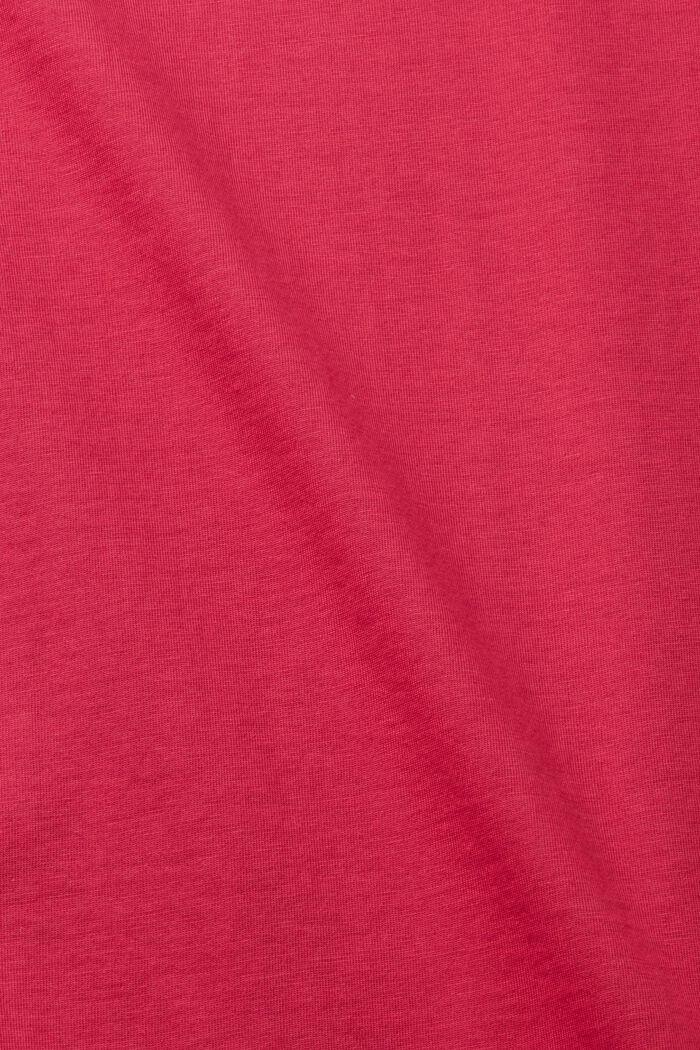 V-aukkoinen T-paita puuvillaa, slim fit -malli, DARK PINK, detail image number 4