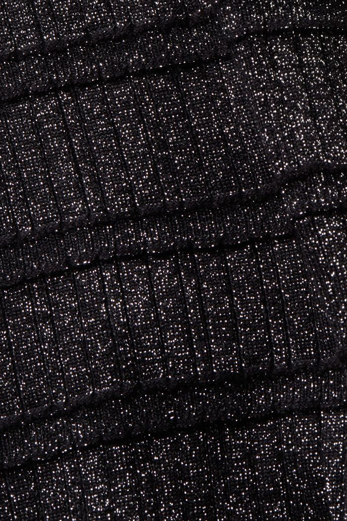 Hihaton lamé-neulepusero, jossa pystykaulus, BLACK, detail image number 5