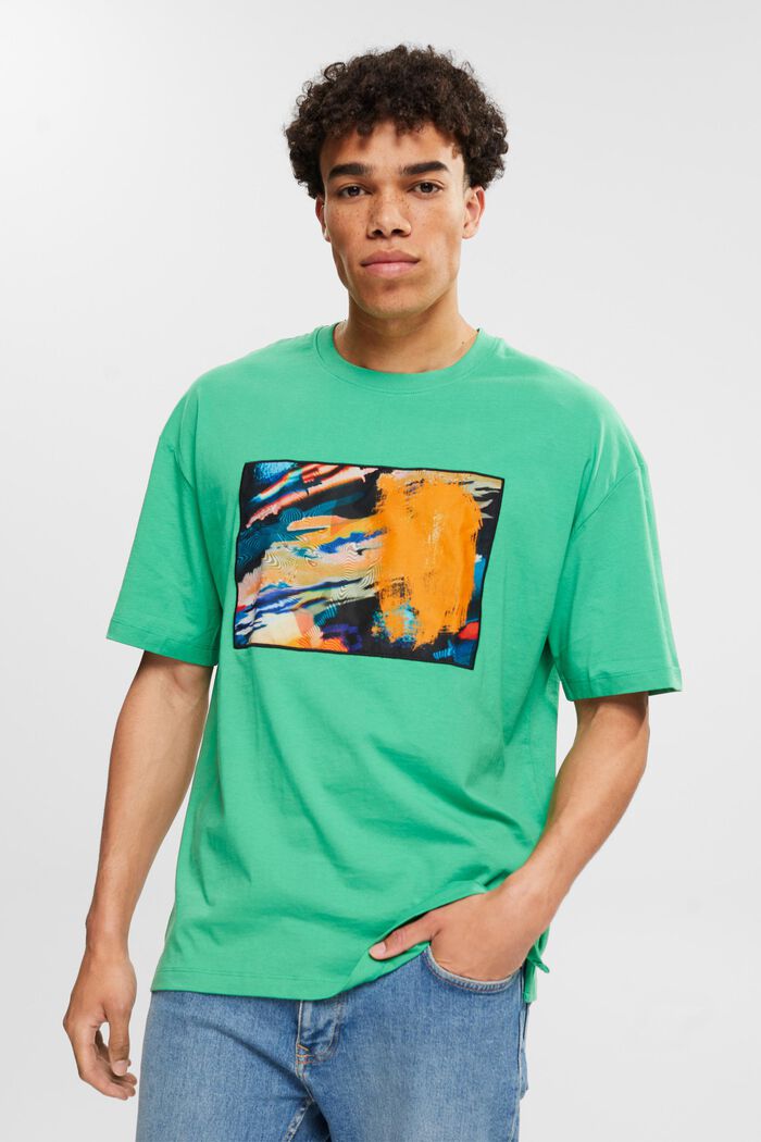 Jersey-T-paita, jossa iso merkki, GREEN, detail image number 0