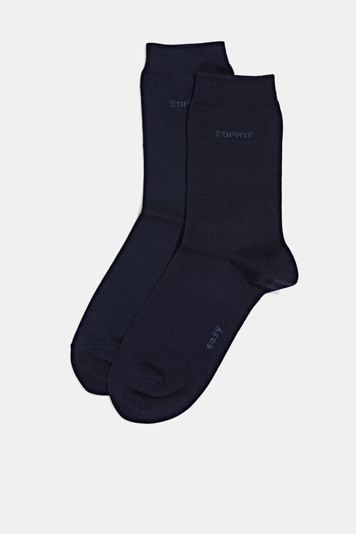 2 paria sukkia, luomupuuvillasekoitetta, MARINE, detail image number 0