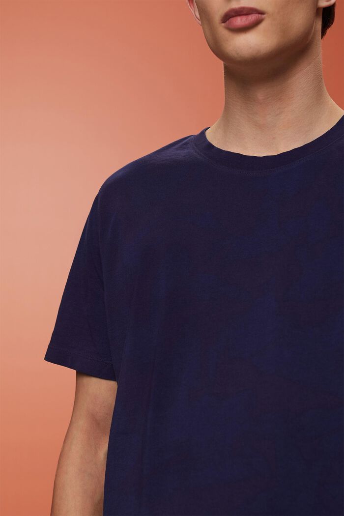 T-paita 100 % puuvillaa, pyöreä pääntie, DARK BLUE, detail image number 2