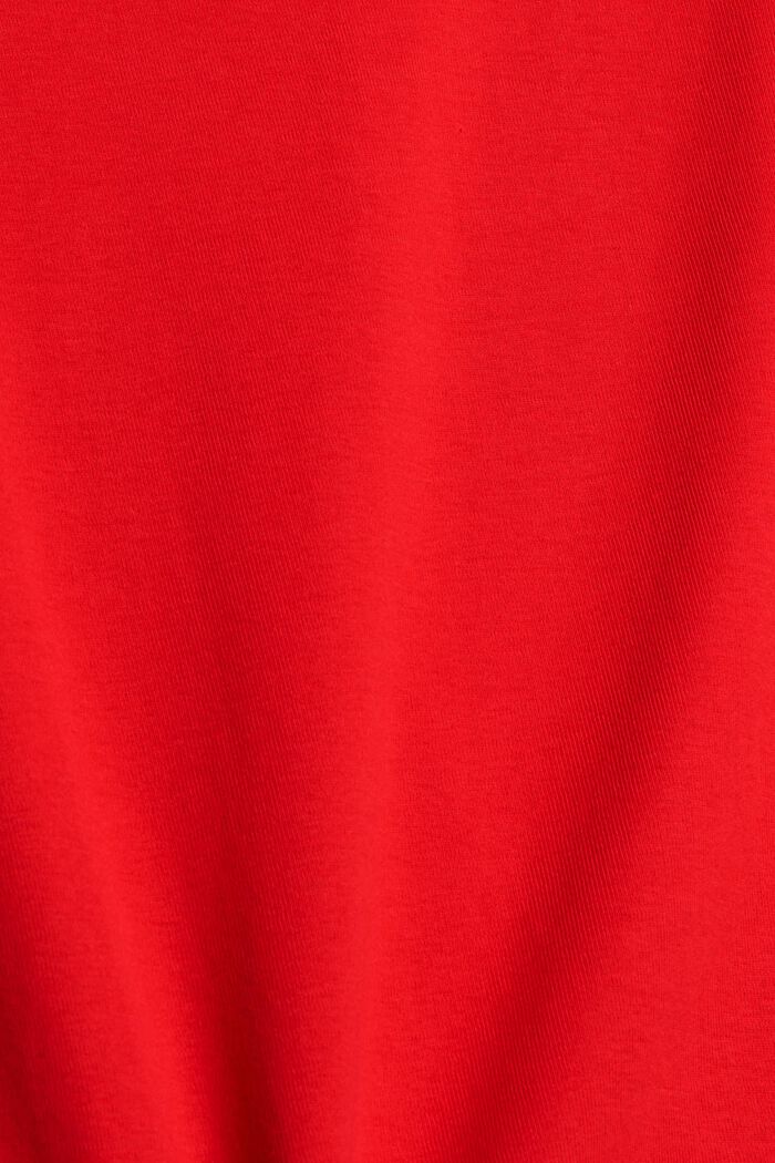 Pitkähihainen pyöreällä pääntiellä 100 % luomupuuvillaa, ORANGE RED, detail image number 4