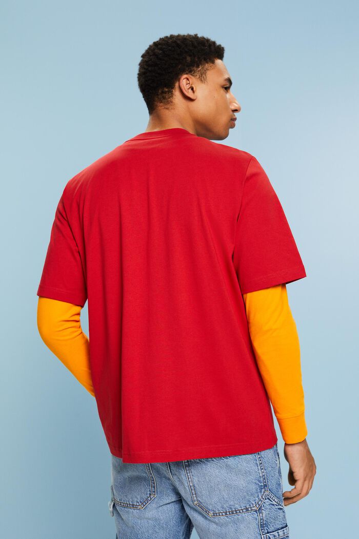 Painettu unisex T-paita pima-puuvillaa, DARK RED, detail image number 2