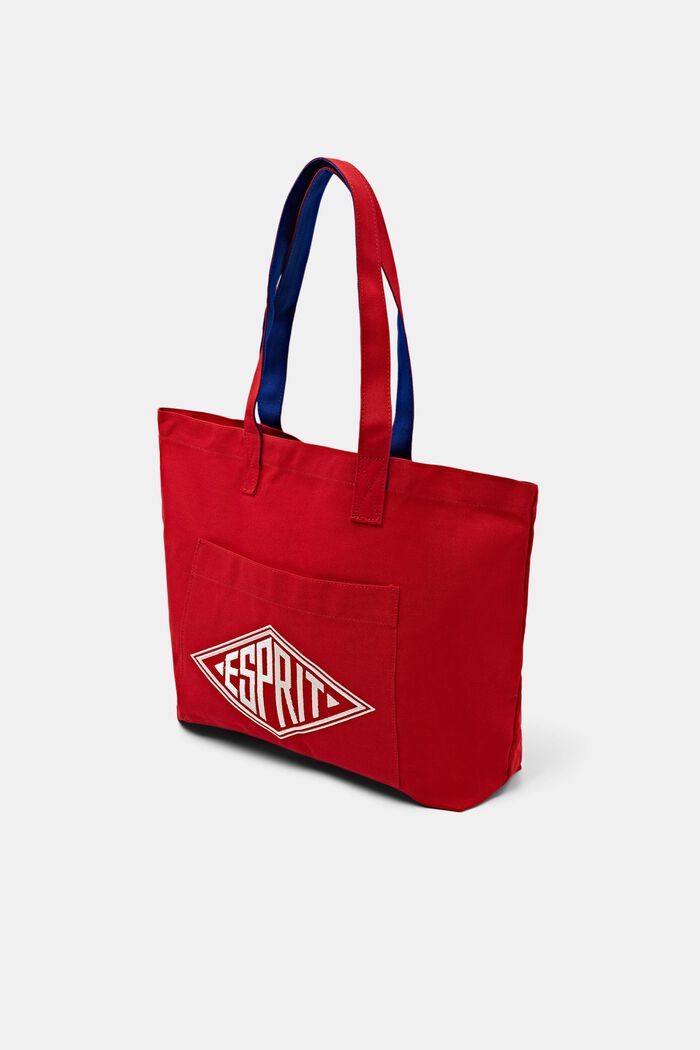 Logollinen tote bag kanvasia, DARK RED, detail image number 2