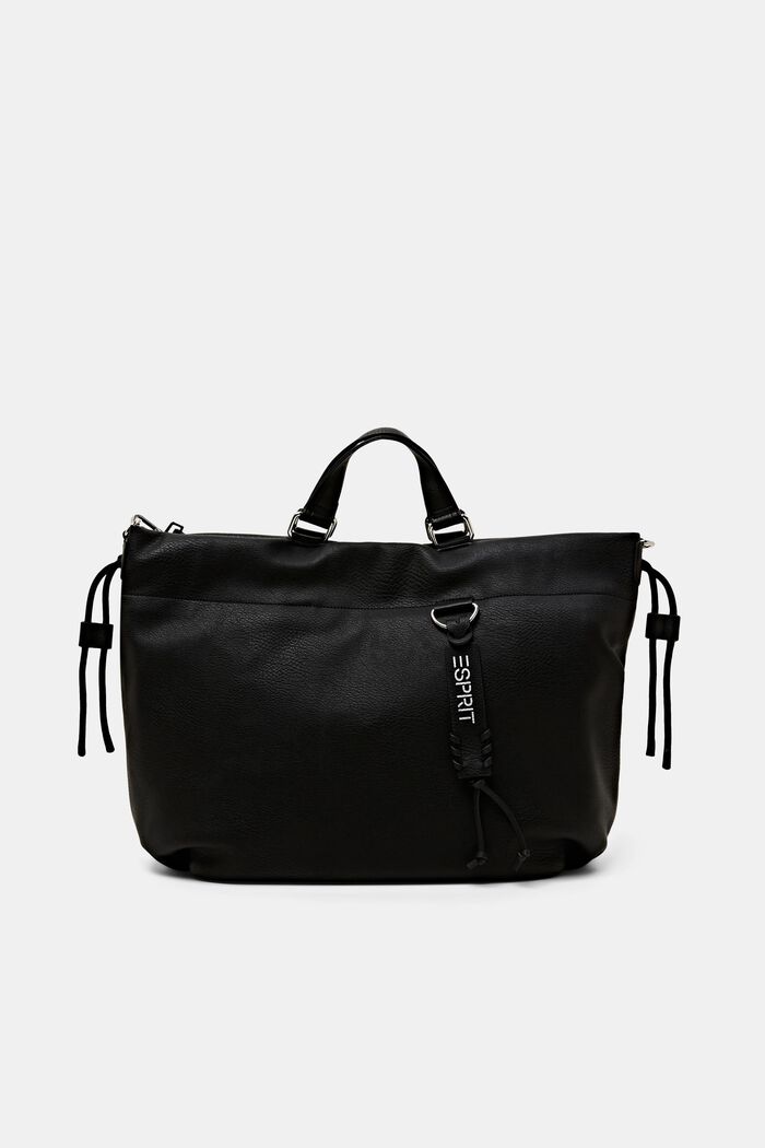 Iso tekonahkainen tote bag -laukku, BLACK, detail image number 0