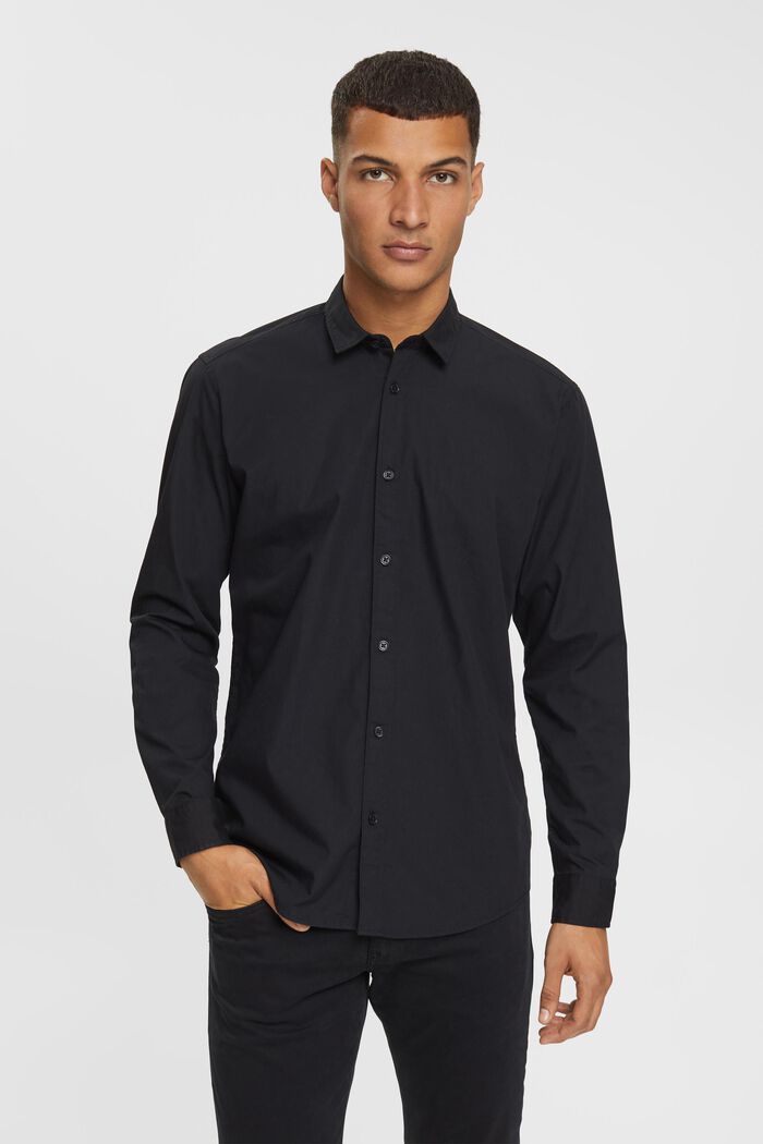 Slim fit -mallinen paita, BLACK, overview