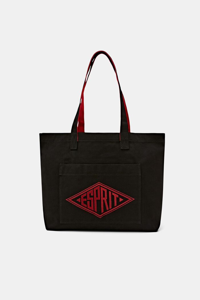 Logollinen tote bag kanvasia, BLACK, detail image number 0