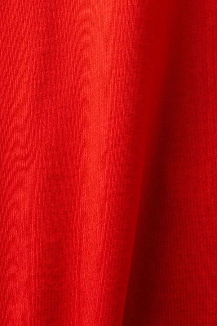 Pima-puuvillasta valmistettu T-paita, jossa pyöreä pääntie, RED, detail image number 4