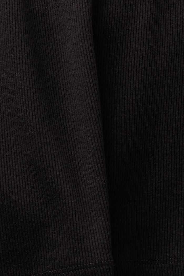 Olkapään paljastava ribbi-T-paita, BLACK, detail image number 5