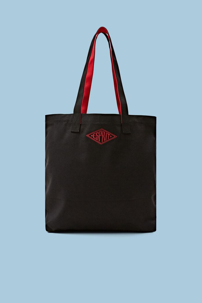 Logollinen tote bag puuvillaa, BLACK, detail image number 0