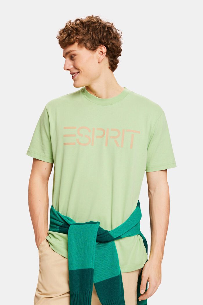 Logollinen unisex-t-paita puuvillajerseytä, LIGHT GREEN, detail image number 0