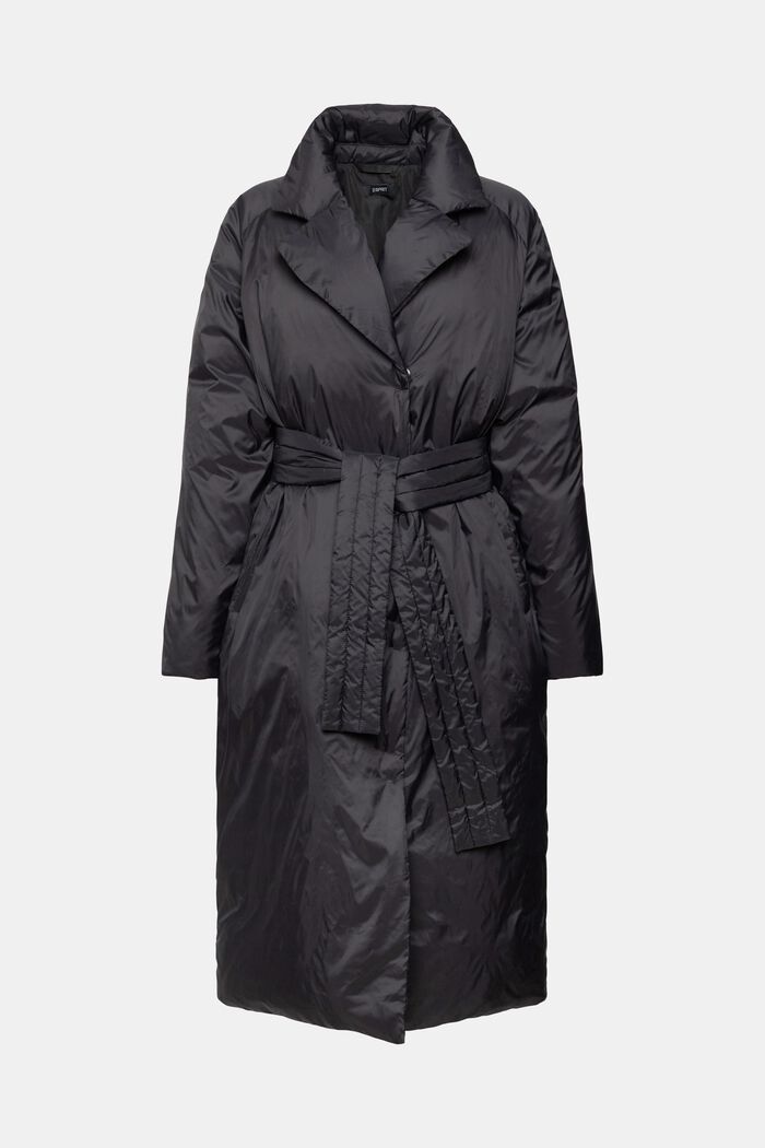 Pitkä takki, jossa kierrätetty untuvatäyte, BLACK, detail image number 6