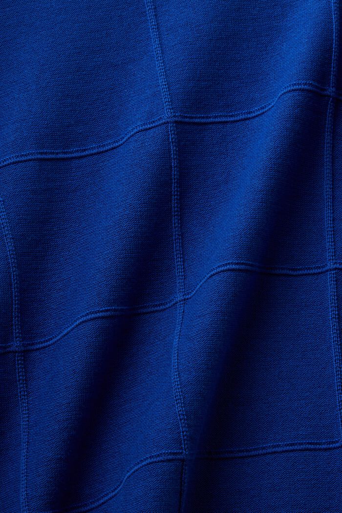 Kohopintainen, sointuva ruutuneule, BRIGHT BLUE, detail image number 5
