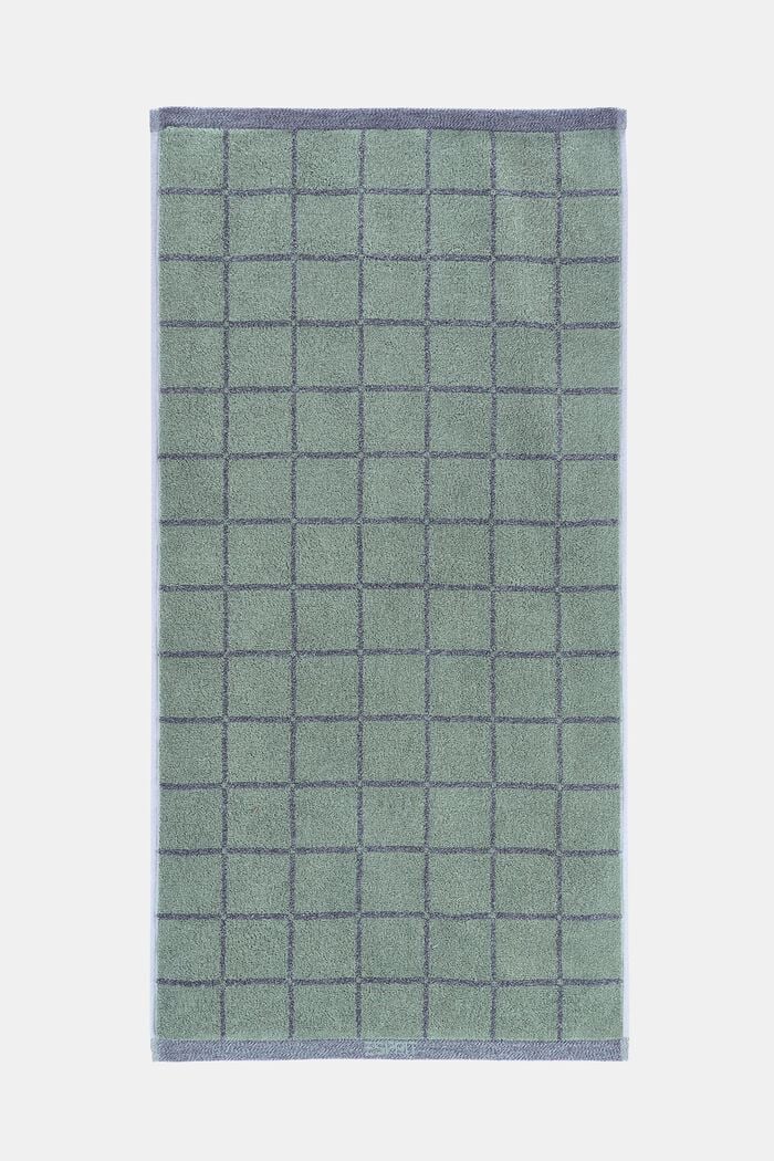 Meleerattu neliökuvioitu pyyhe, SOFT GREEN, detail image number 3