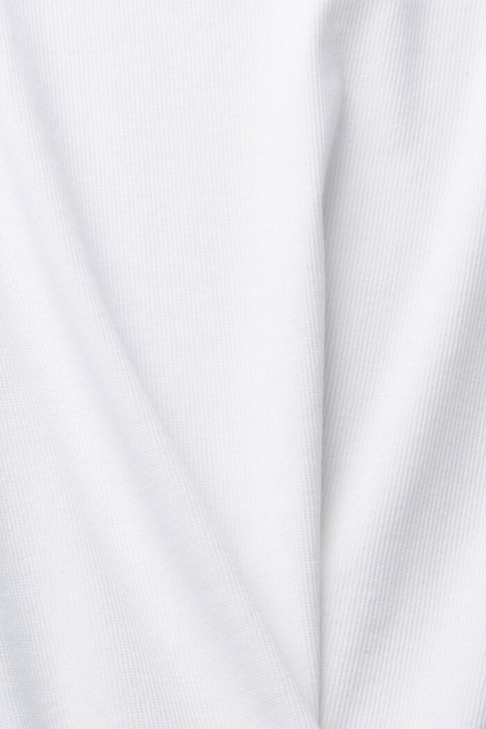 Hienoribbi-T-paita luomupuuvillasekoitetta, WHITE, detail image number 4