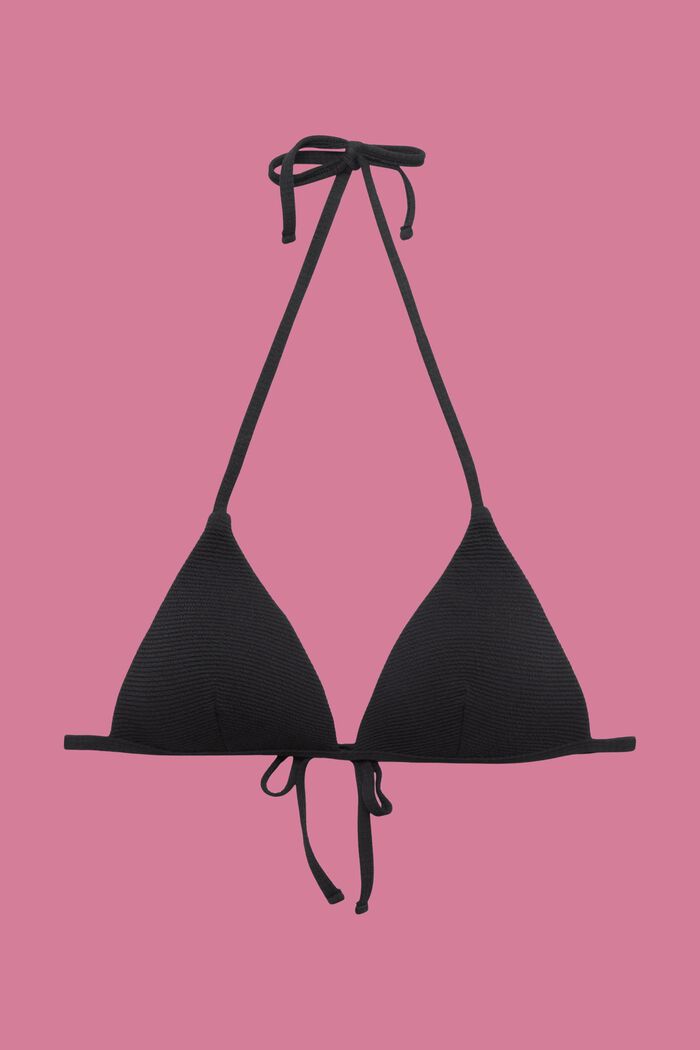 Topattu kolmiomallinen bikiniyläosa, BLACK, detail image number 4
