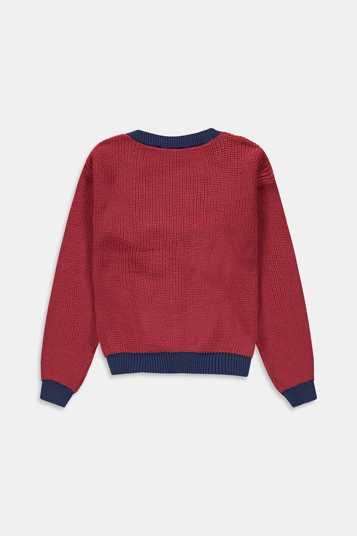 Sweaters cardigan, GARNET RED, detail image number 1