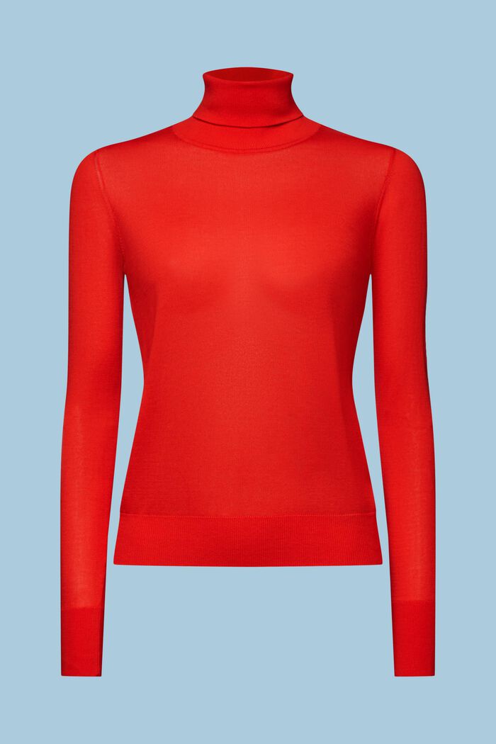 Pitkähihainen, poolokauluksellinen pusero, RED, detail image number 5
