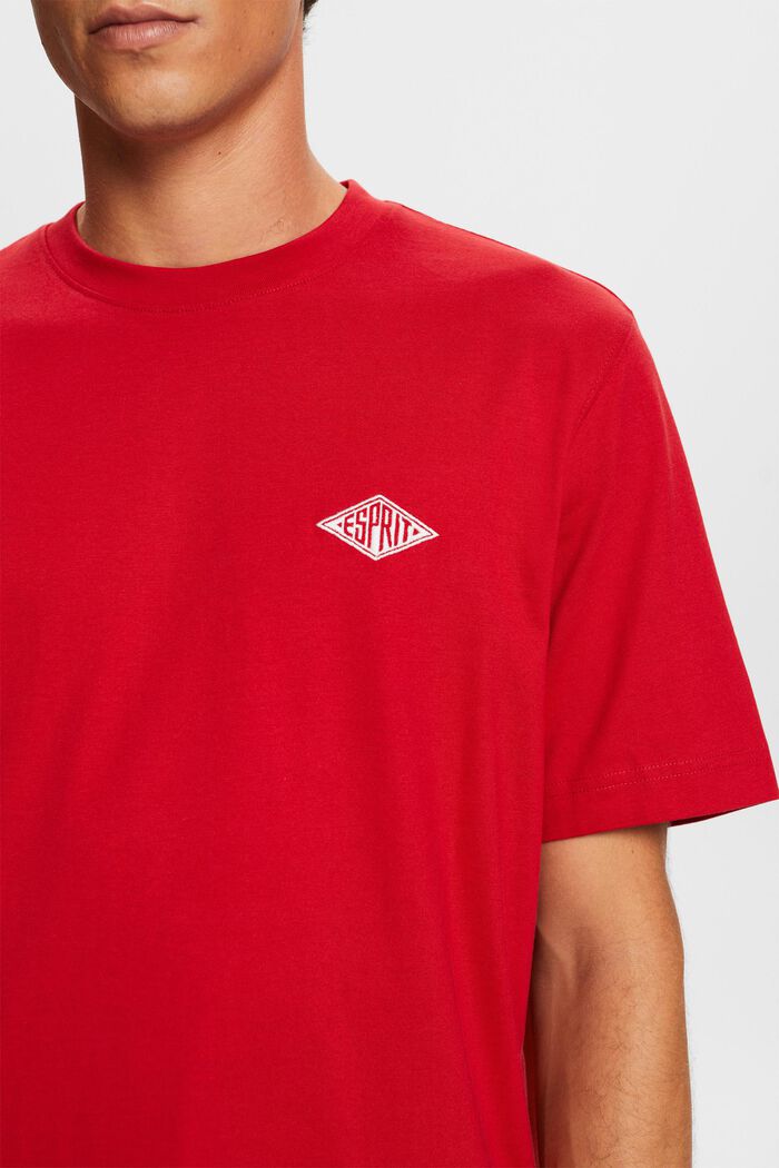 Lyhythihainen, logollinen T-paita, DARK RED, detail image number 1