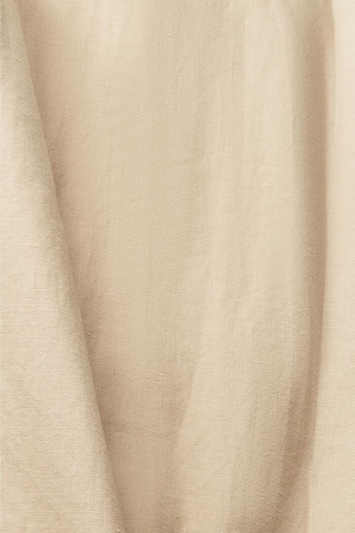 Pellavasekoitetta: paitapuseromekko ja vyö, BEIGE, detail image number 4