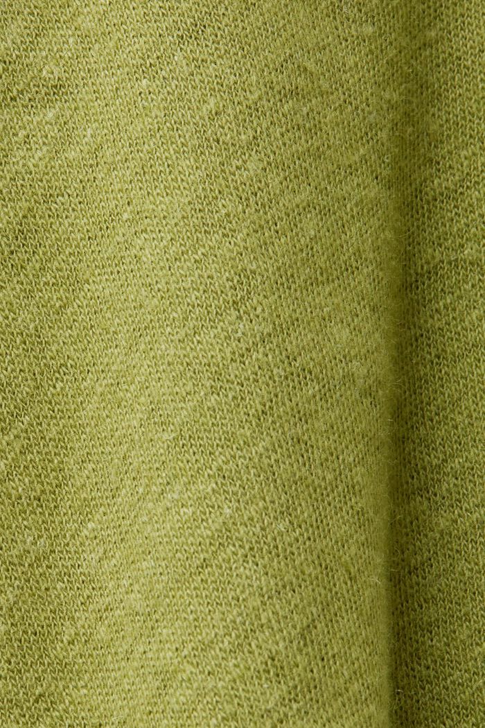 T-paita puuvillan ja pellavan sekoitetta, PISTACHIO GREEN, detail image number 5