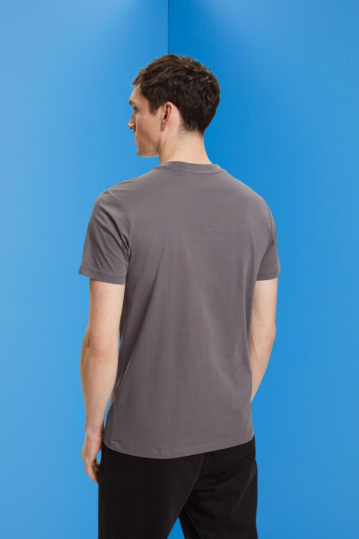 T-paita jerseytä, pyöreä pääntie, DARK GREY, detail image number 4