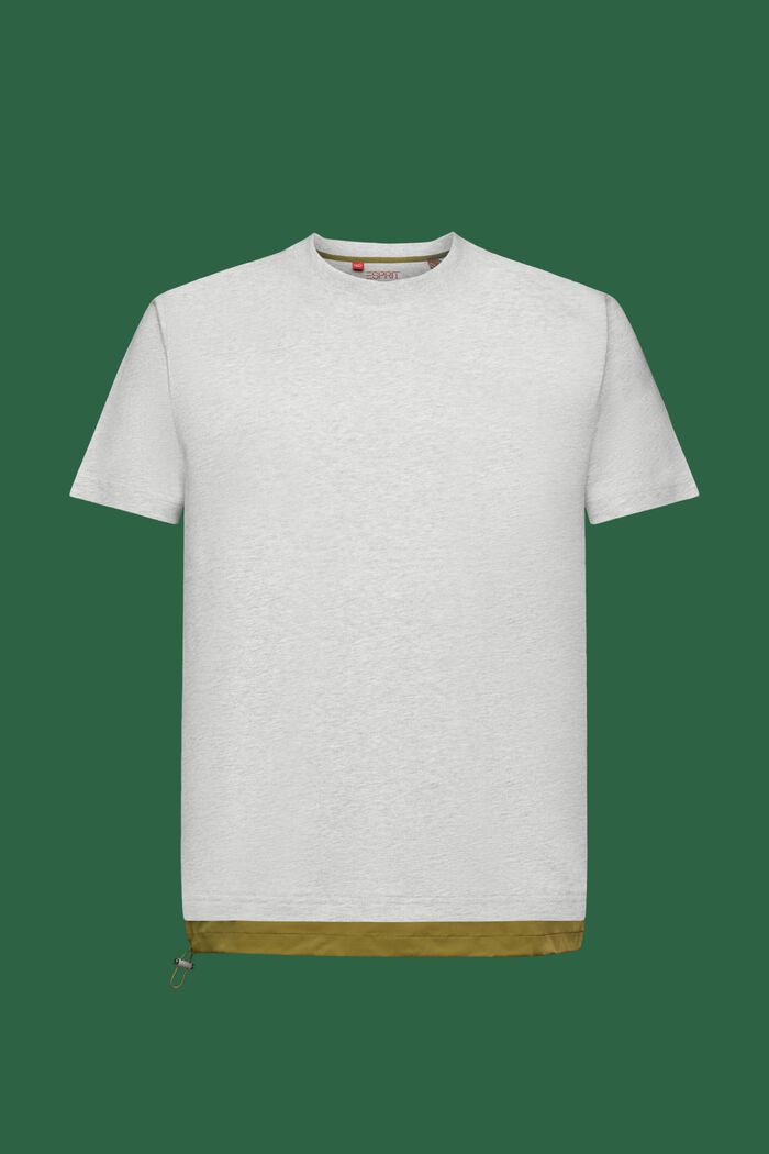 Kiristysnauhallinen T-paita puuvillajerseytä, LIGHT GREY, detail image number 6