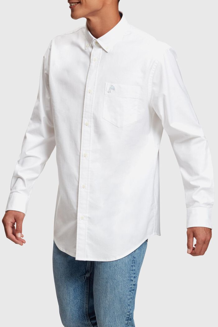 Perusmallinen oxford-paita, WHITE, detail image number 0
