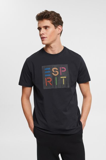 T-paita, jossa applikoitu logo, luomupuuvillaa