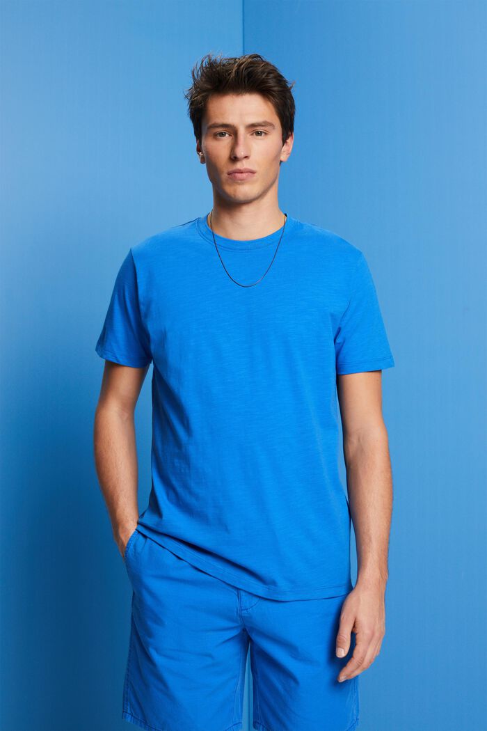 Jersey-t-paita puuvillaa, BRIGHT BLUE, detail image number 0