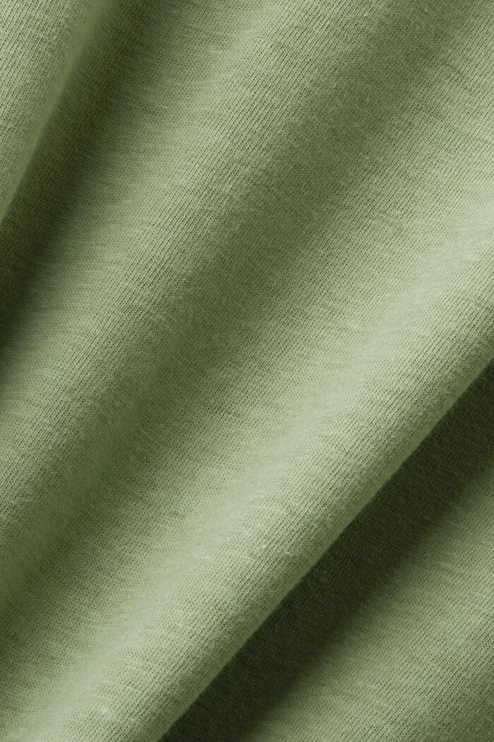 Jersey-t-paita puuvillan ja pellavan sekoitetta, PALE KHAKI, detail image number 5