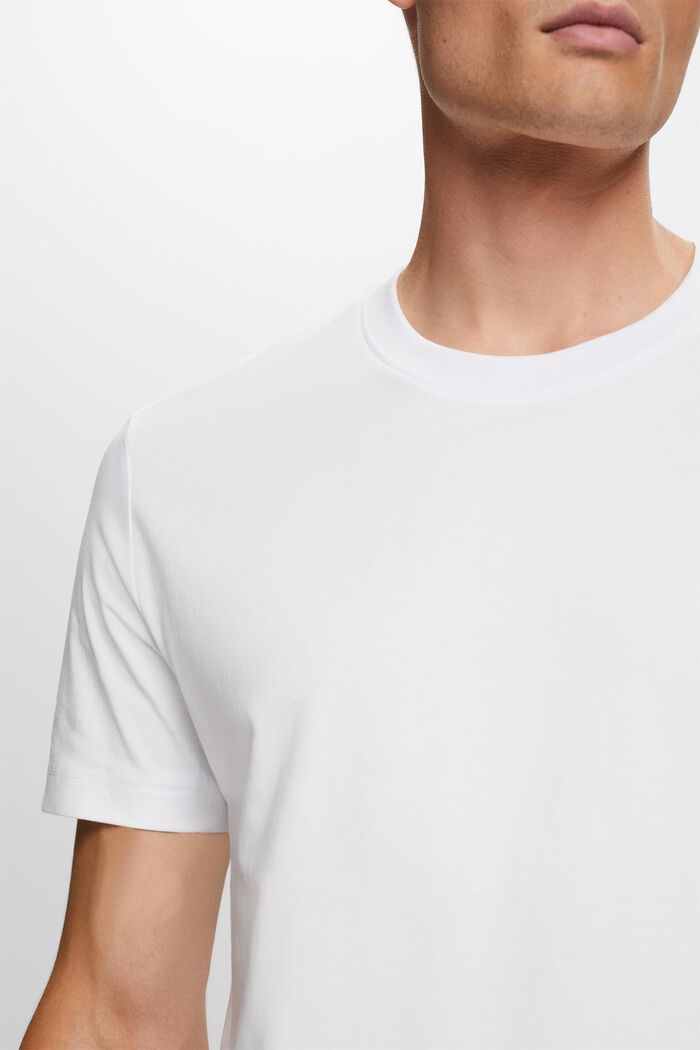 T-paita pyöreällä pääntiellä pima-puuvillaa, WHITE, detail image number 2