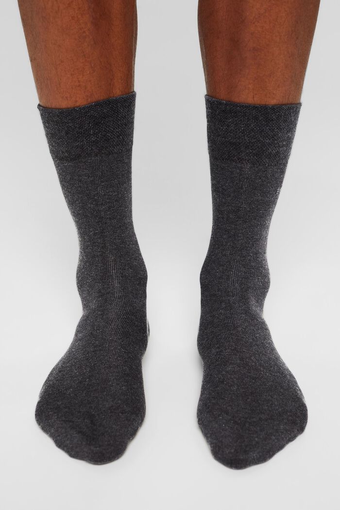 10 paria sukkia, luomupuuvillasekoitetta, ANTHRACITE MELANGE, detail image number 2