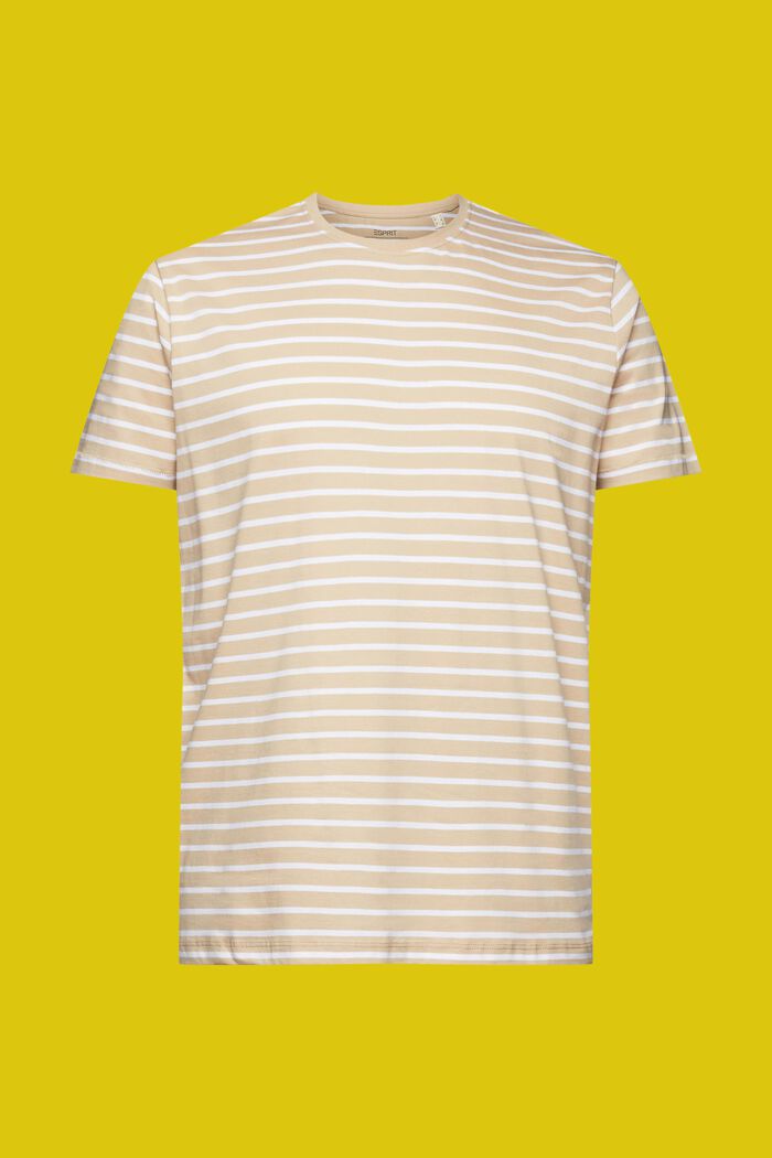 Raidallinen jersey-t-paita, 100 % puuvillaa, SAND, detail image number 6