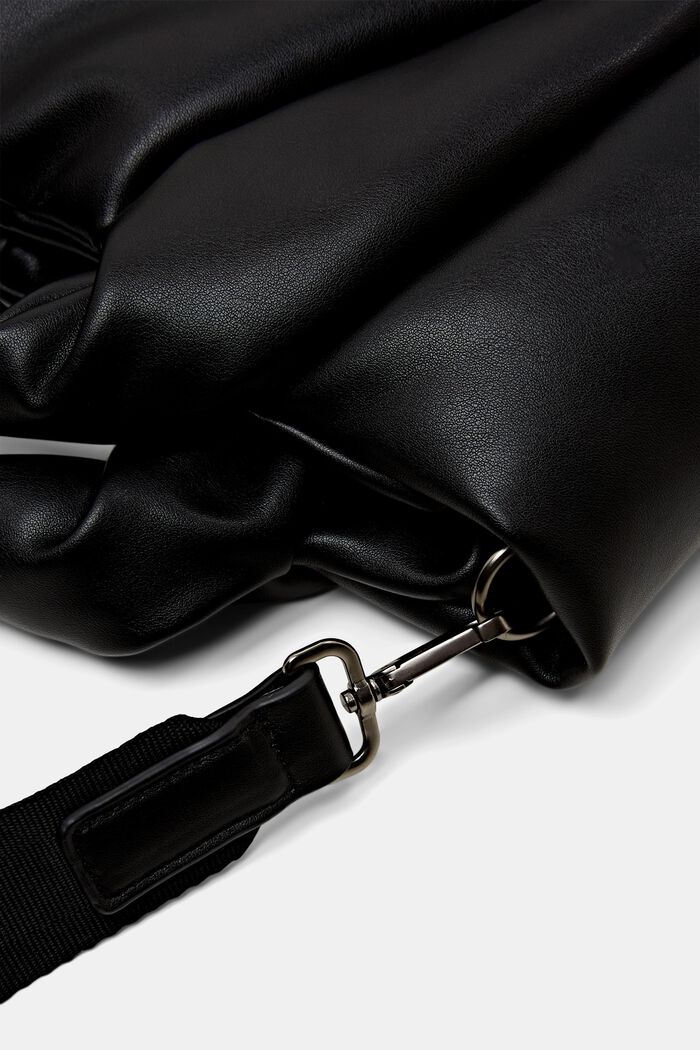 Tekonahkainen topattu tote bag, BLACK, detail image number 1