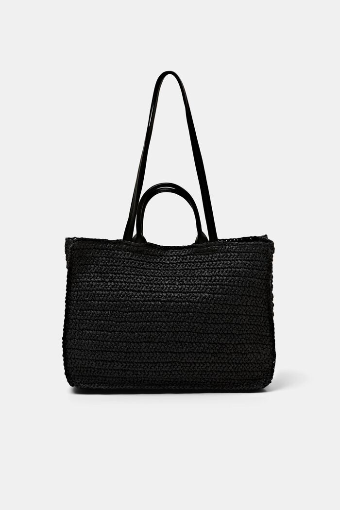 Suuri virkattu tote bag, BLACK, detail image number 0