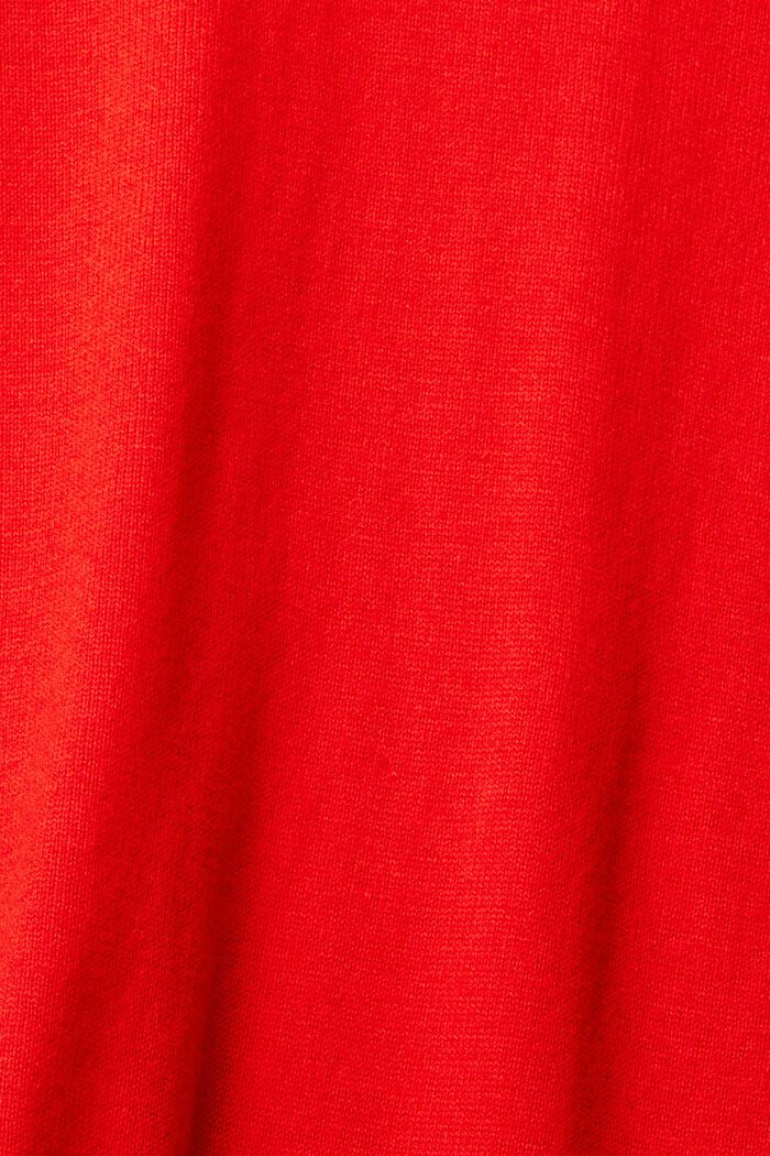 Perusmallinen, puuvillasekoitteesta valmistettu neulepusero, jossa V-pääntie, RED, detail image number 1
