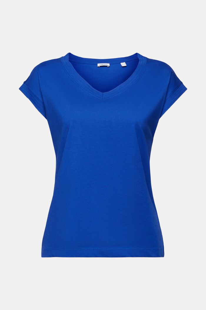 V-aukkoinen T-paita, BRIGHT BLUE, detail image number 5