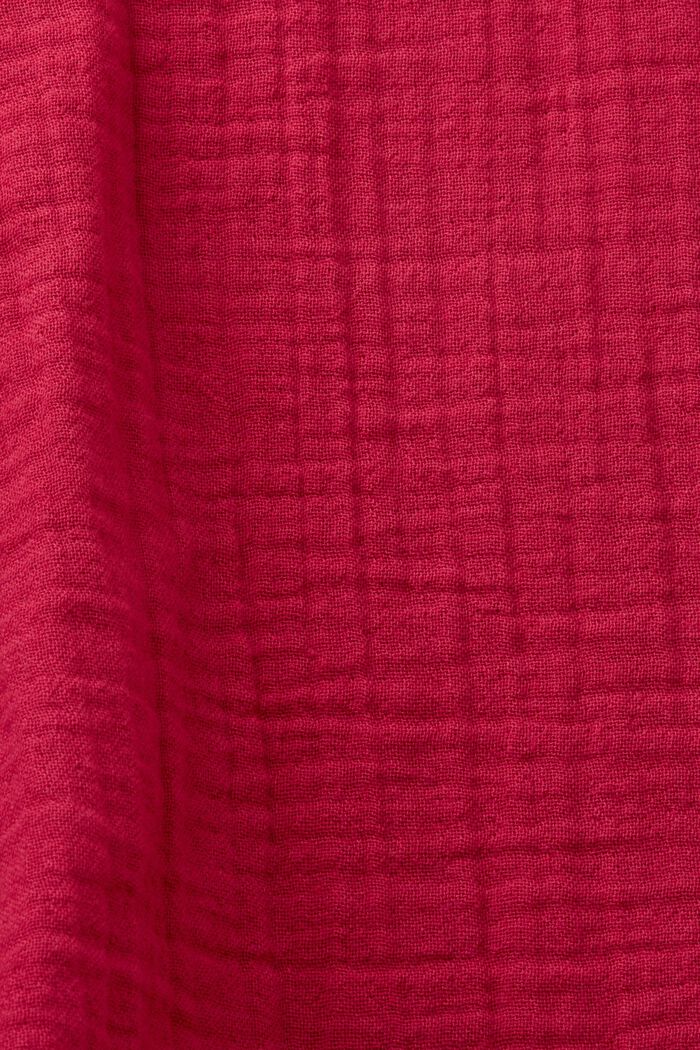 Röyhelöreunainen pusero puuvillaharsoa, DARK PINK, detail image number 5