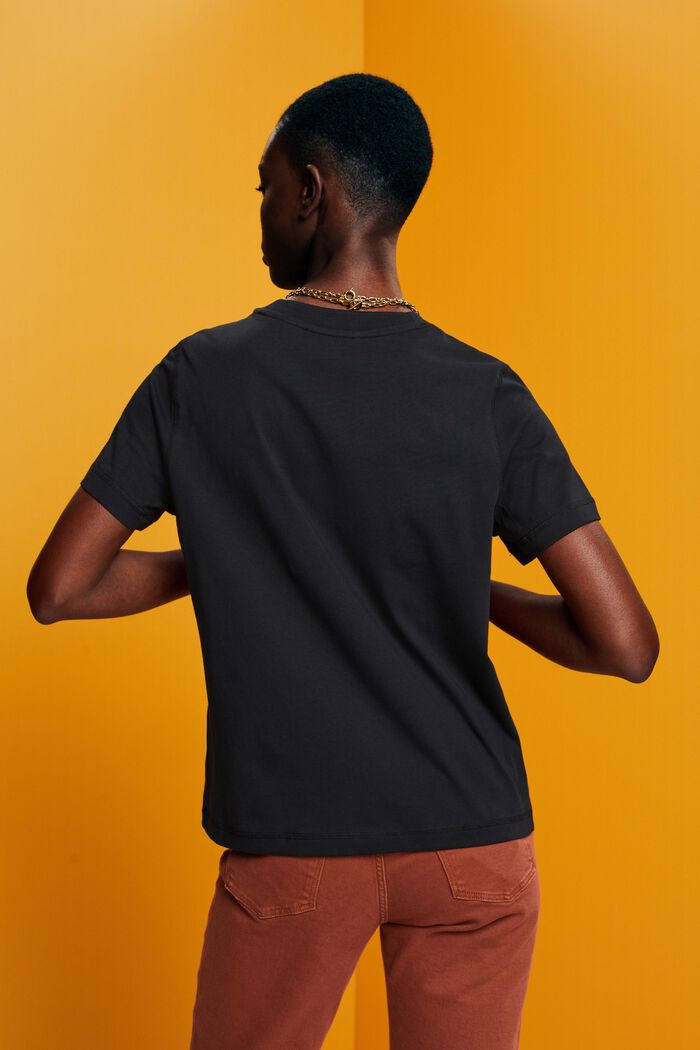 Väljä-T-paita, 100 % puuvillaa, BLACK, detail image number 3