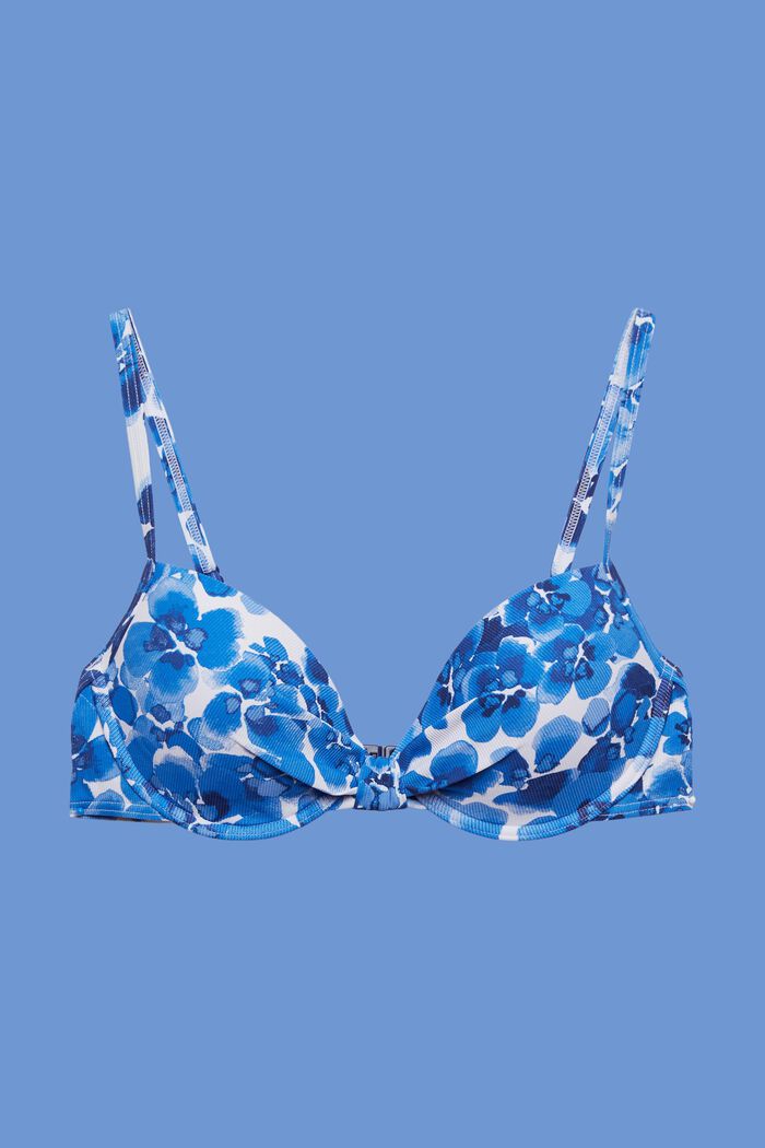 Kierrätetty: topattu ja kaarituettu bikiniyläosa, BLUE, detail image number 4