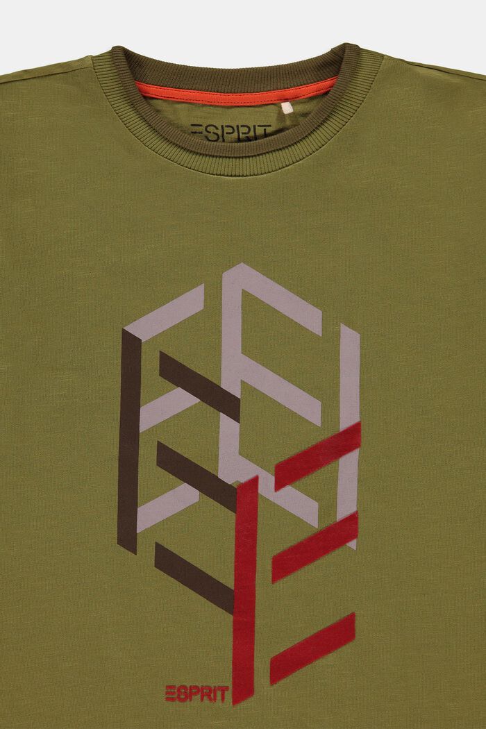 Painettu, kerrostyylinen T-paita, LEAF GREEN, detail image number 2