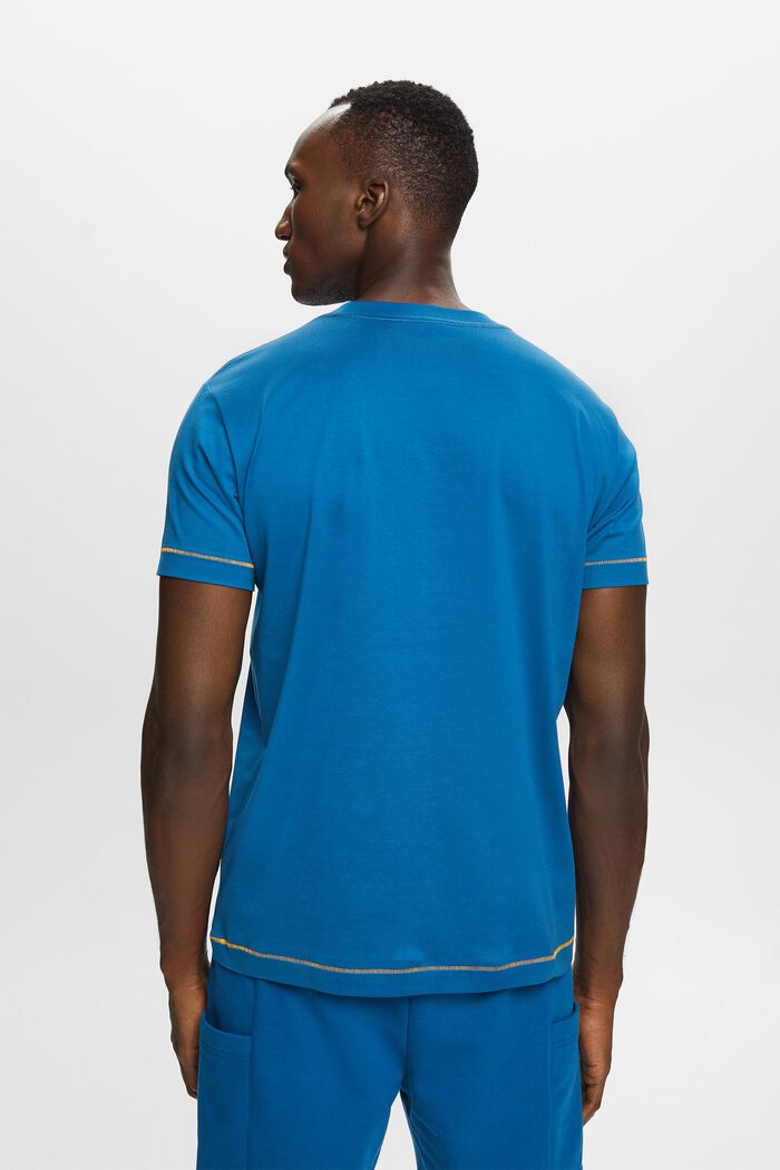 Jersey-t-paita 100 % puuvillaa, pyöreä pääntie, DARK BLUE, detail image number 3